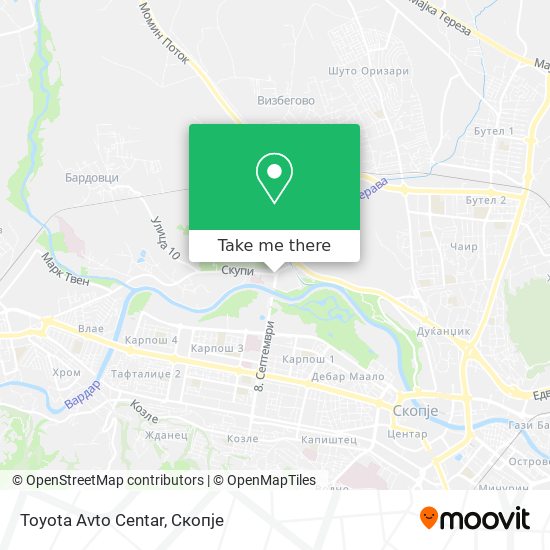 Toyota Avto Centar mapa
