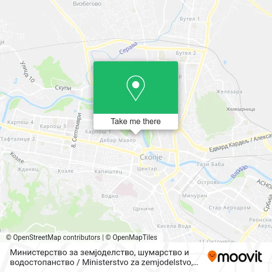 Министерство за земјоделство, шумарство и водостопанство / Ministerstvo za zemjodelstvo, sumarstvo map