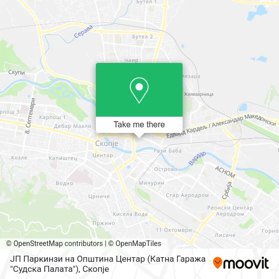 ЈП Паркинзи на Општина Центар (Катна Гаража "Судска Палата") map