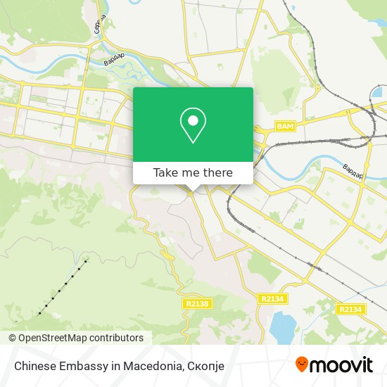 Chinese Embassy in Macedonia map
