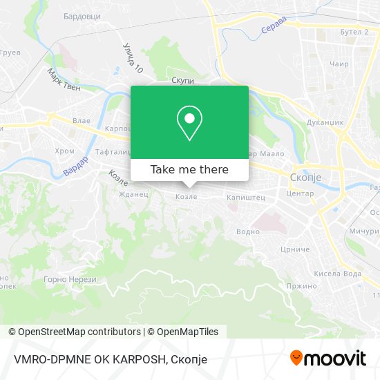 VMRO-DPMNE OK KARPOSH map