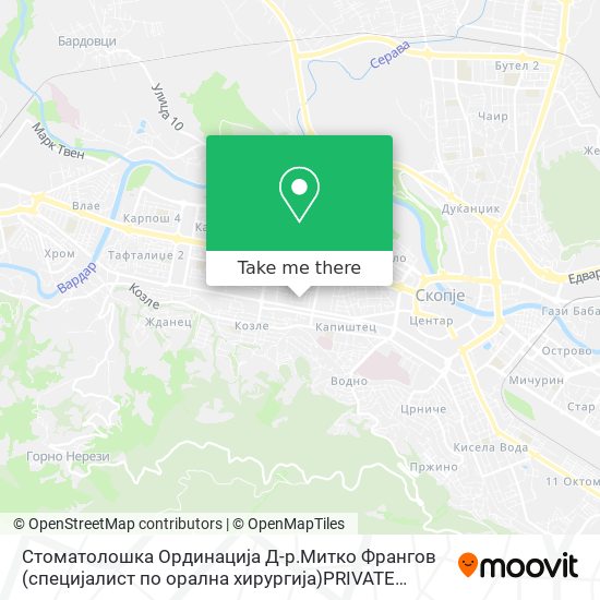 Стоматолошка Ординација Д-р.Митко Франгов (специјалист по орална хирургија)PRIVATE DENTIST OFFICE map