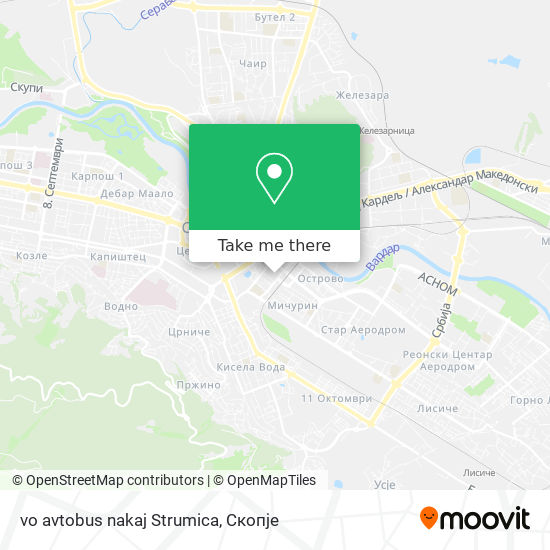 vo avtobus nakaj Strumica map