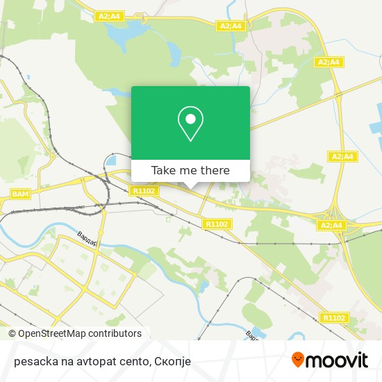 pesacka na avtopat cento map