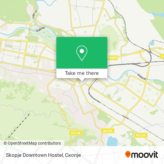 Skopje Downtown Hostel map