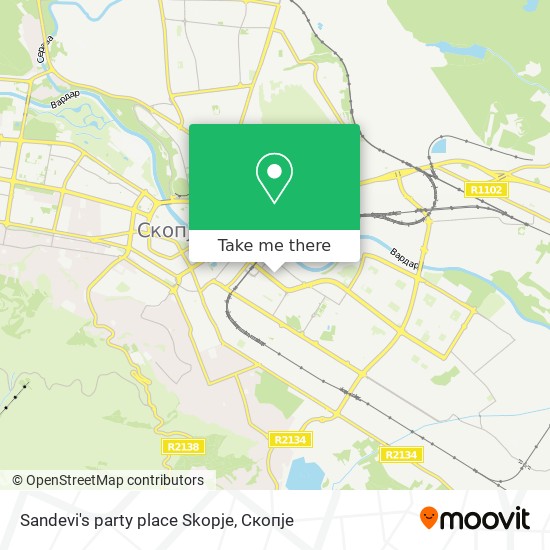 Sandevi's party place Skopje map