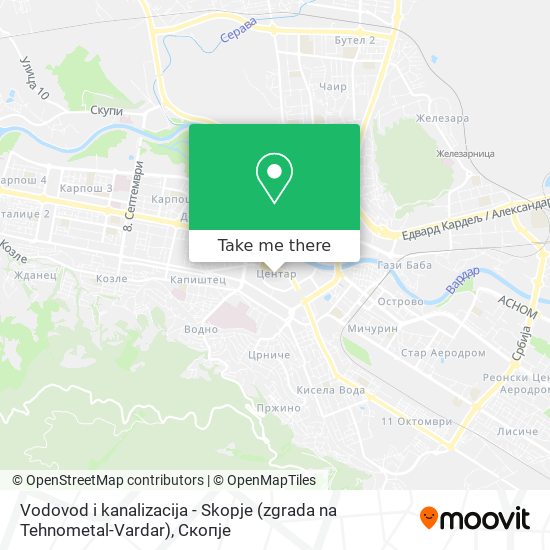 Vodovod i kanalizacija - Skopje (zgrada na Tehnometal-Vardar) map