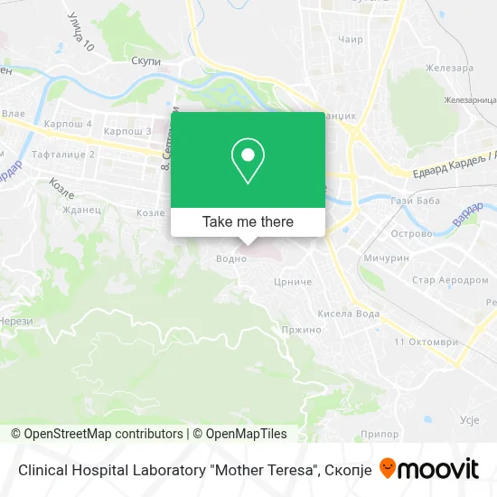 laboratorija klinicka bolnica "majka tereza" map