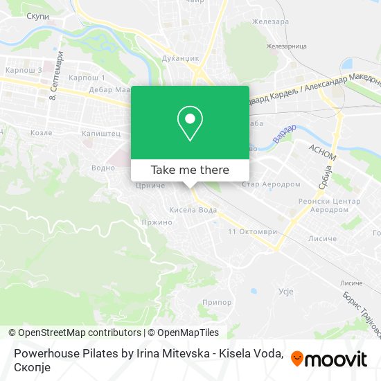 Powerhouse Pilates by Irina Mitevska - Kisela Voda map