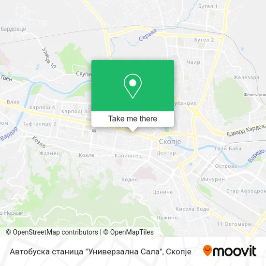 Автобуска станица "Универзална Сала" map