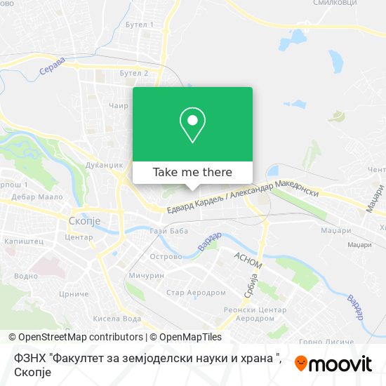 ФЗНХ "Факултет за земјоделски науки и храна " map