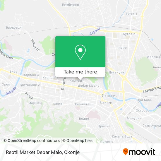 Reptil Market Debar Malo map