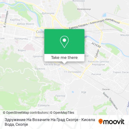 Здружение На Возачите На Град Скопје - Кисела Вода map