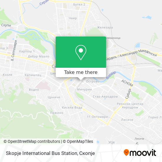 Skopje International Bus Station mapa