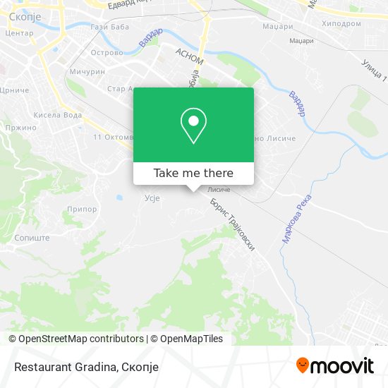 Restaurant Gradina mapa