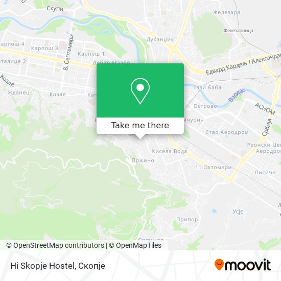 Hi Skopje Hostel mapa