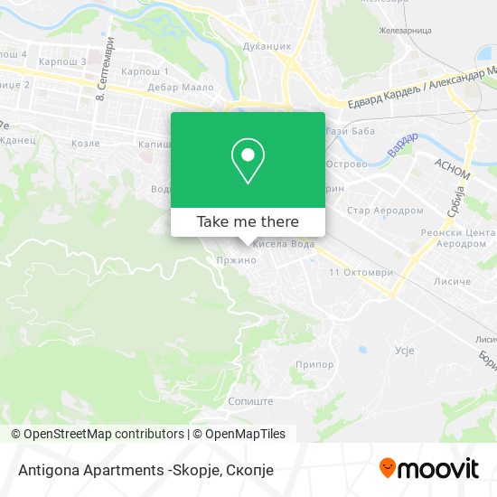 Antigona Apartments -Skopje map