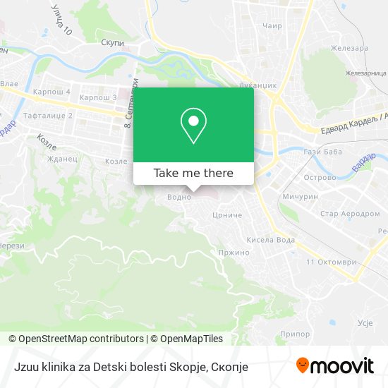 Jzuu klinika za Detski bolesti Skopje map