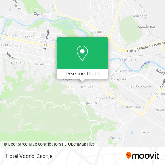 Hotel Vodno map