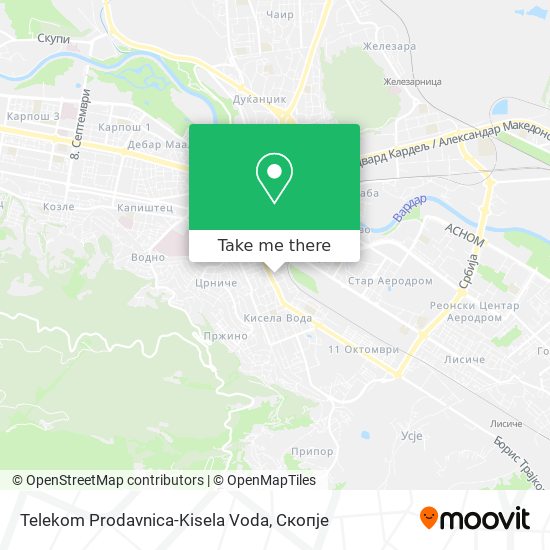 Telekom Prodavnica-Kisela Voda map