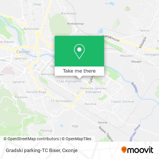 Gradski parking-TC Biser mapa