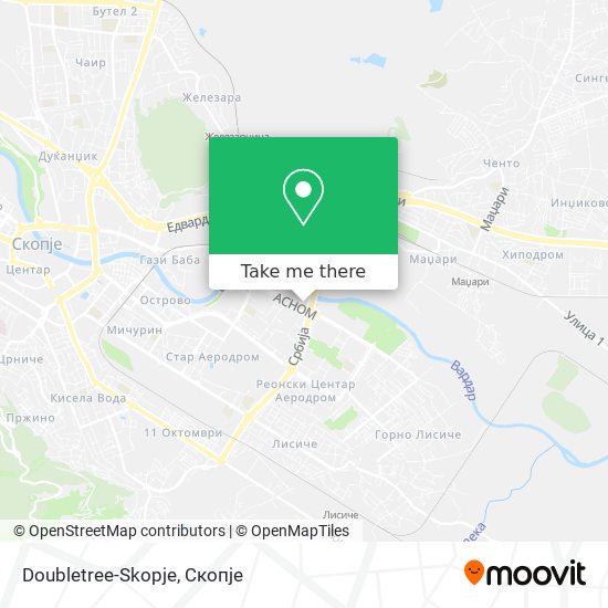 Doubletree-Skopje map