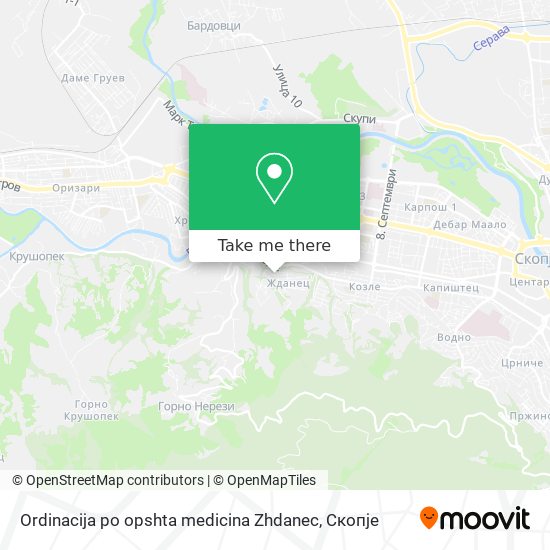 Ordinacija po opshta medicina Zhdanec map