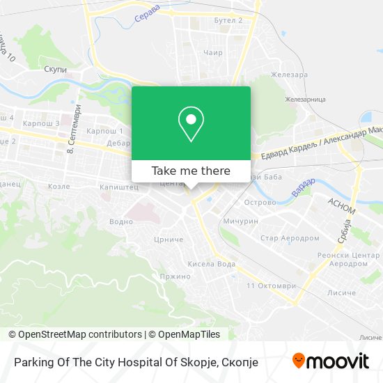 Parking Of The City Hospital Of Skopje map