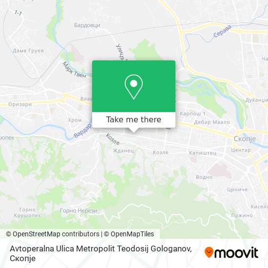 Avtoperalna Ulica Metropolit Teodosij Gologanov mapa
