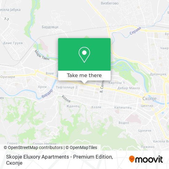 Skopje Eluxory Apartments - Premium Edition mapa
