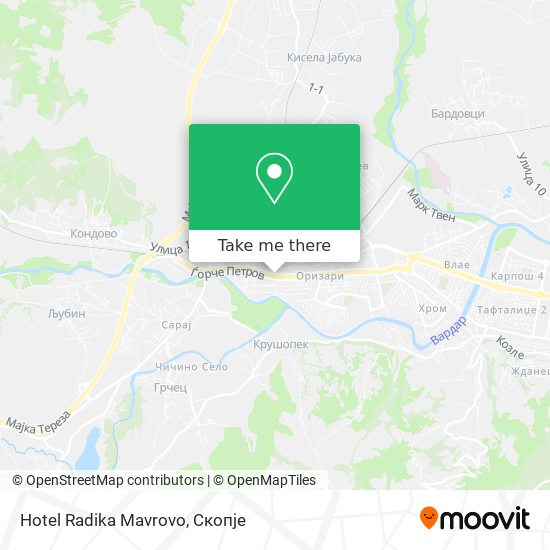 Hotel Radika Mavrovo map
