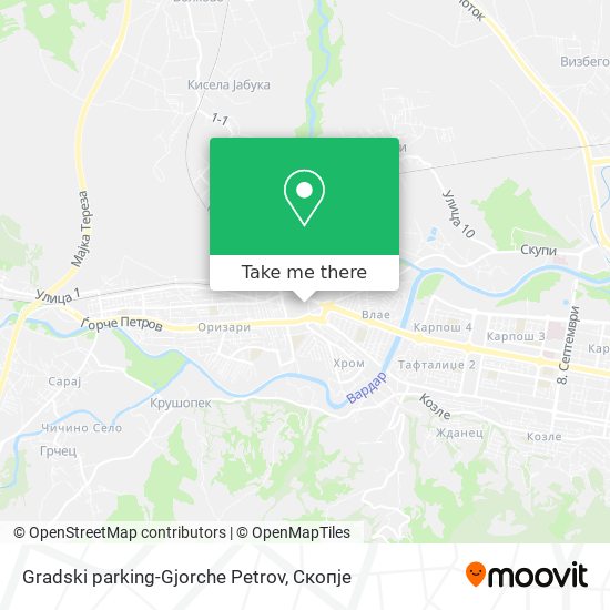 Gradski parking-Gjorche Petrov map