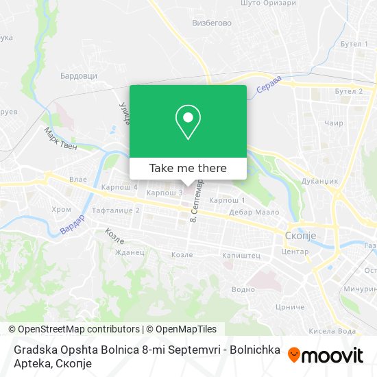 Gradska Opshta Bolnica 8-mi Septemvri - Bolnichka Apteka mapa