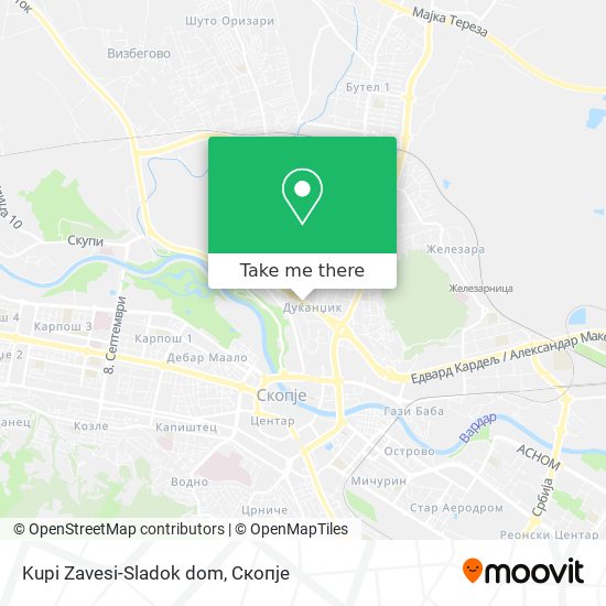 Kupi Zavesi-Sladok dom map