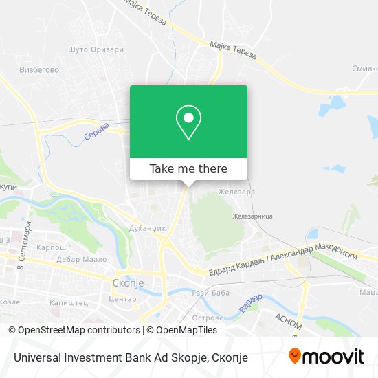 Universal Investment Bank Ad Skopje map