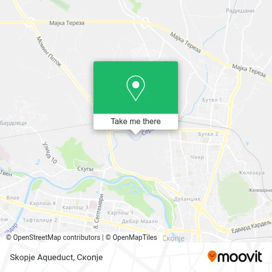 Skopje Aqueduct map