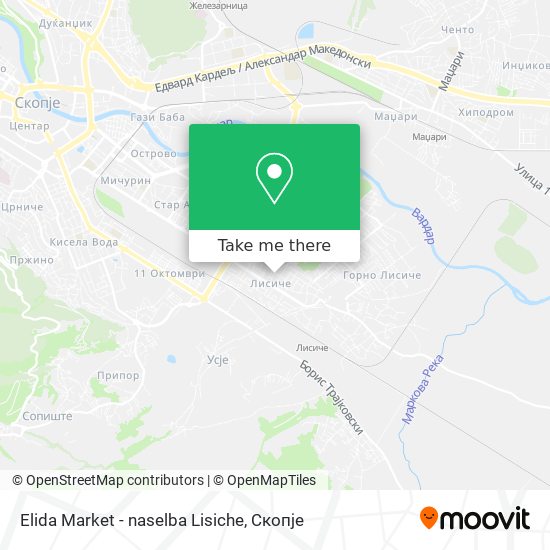 Elida Market - naselba Lisiche map