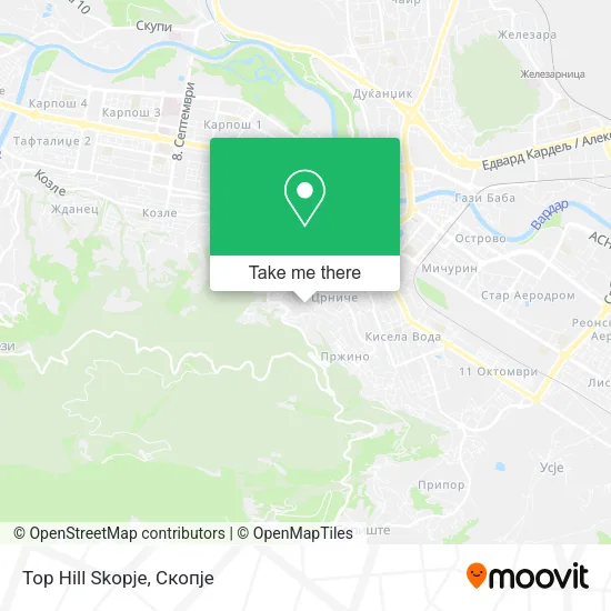 Top Hill Skopje map