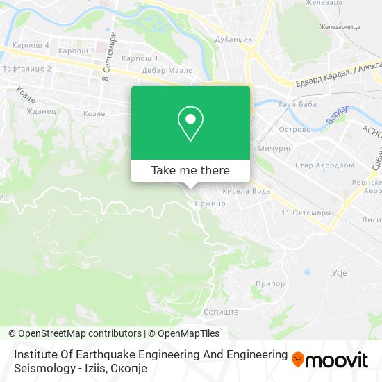 Institute Of Earthquake Engineering And Engineering Seismology - Iziis map