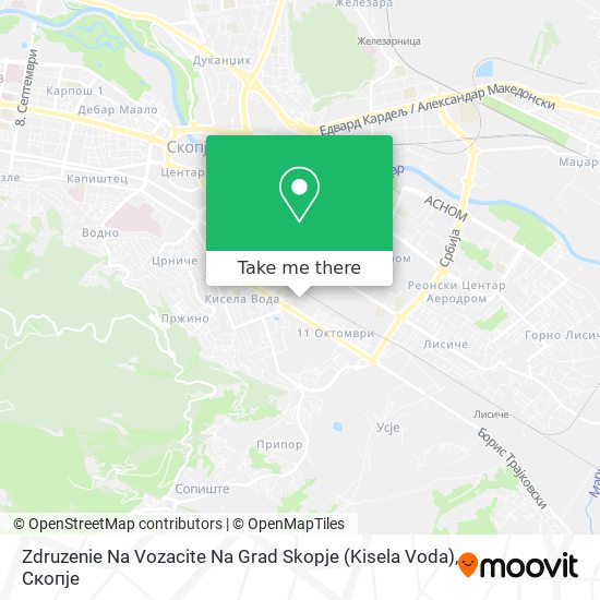 Zdruzenie Na Vozacite Na Grad Skopje (Kisela Voda) mapa