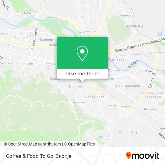 Coffee & Food To Go map