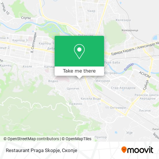 Restaurant Praga Skopje map
