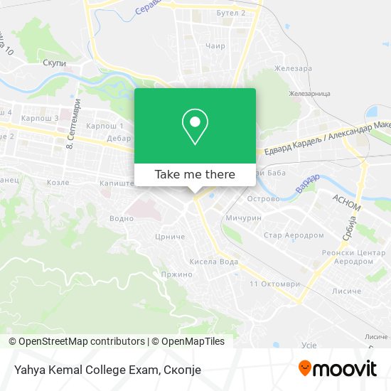 Yahya Kemal College Exam map