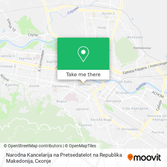 Narodna Kancelarija na Pretsedatelot na Republika Makedonija mapa