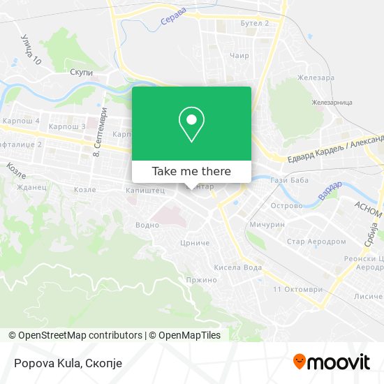 Popova Kula map