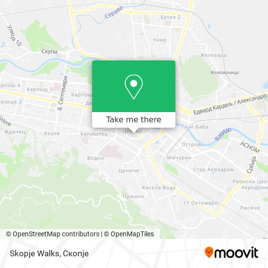 Skopje Walks map