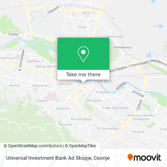 Universal Investment Bank Ad Skopje mapa