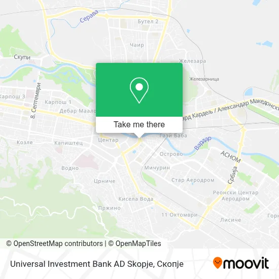 Universal Investment Bank Ad Skopje map