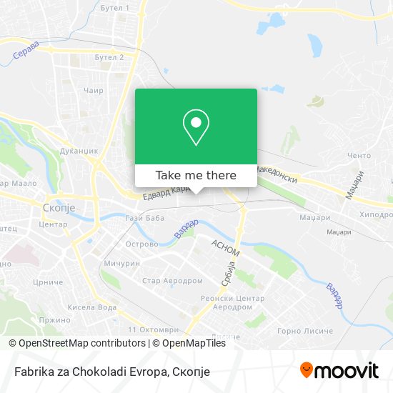 Fabrika za Chokoladi Evropa mapa