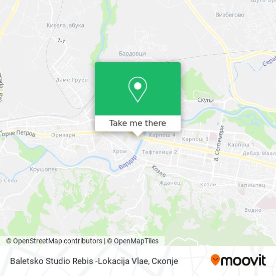 Baletsko Studio Rebis -Lokacija Vlae map